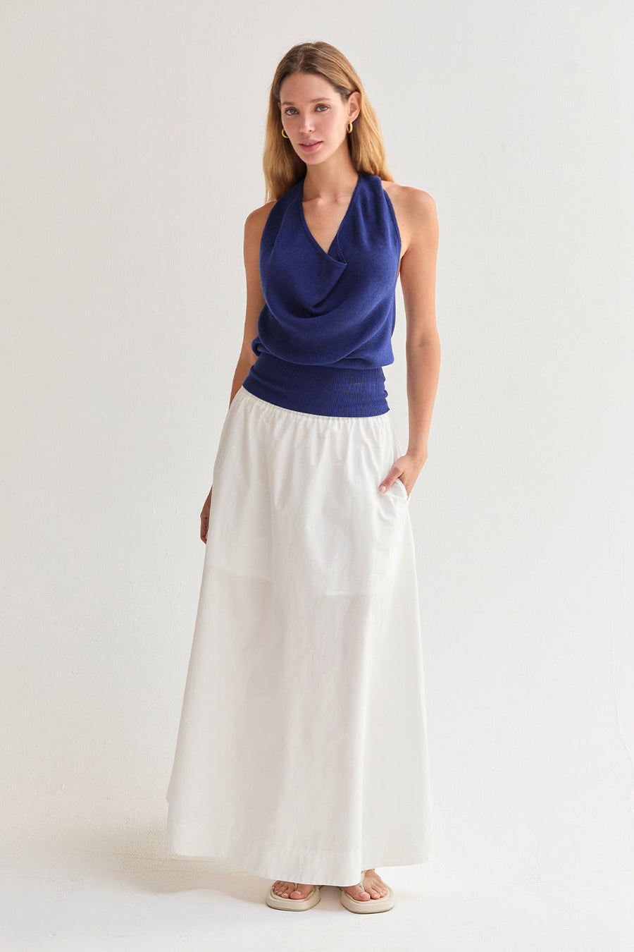 Margo Gathered Poplin Maxi Skirt